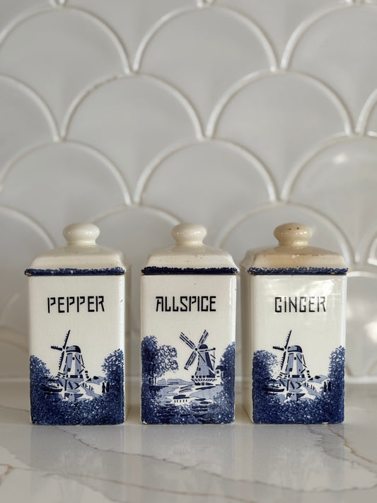 Rare Antique German Staffel Ironstone Spice Trio image 0