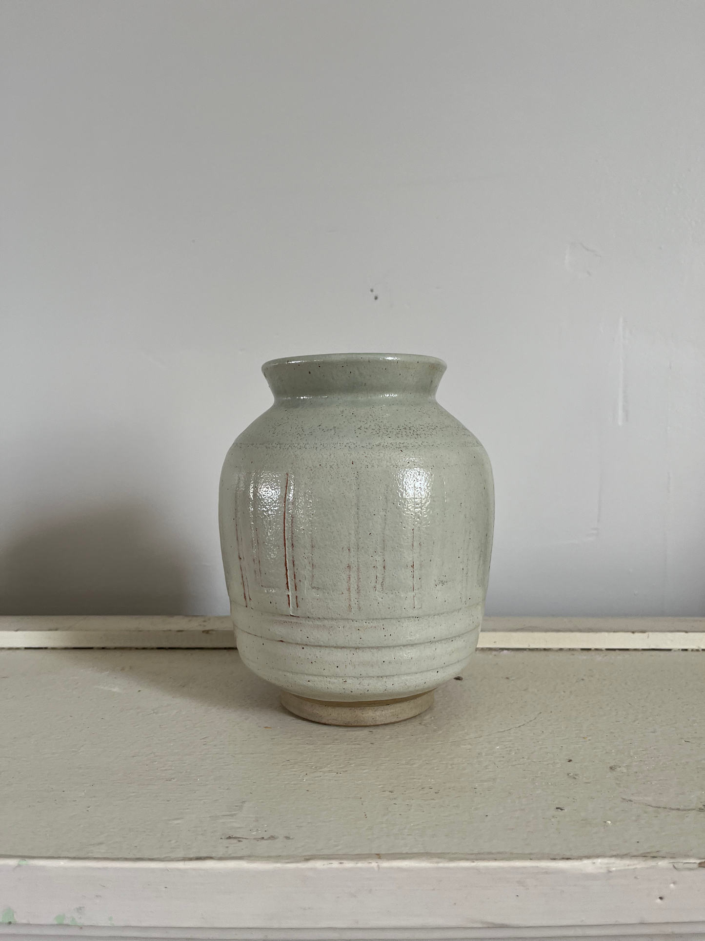 Aqua Stoneware Pottery Vessell image 1